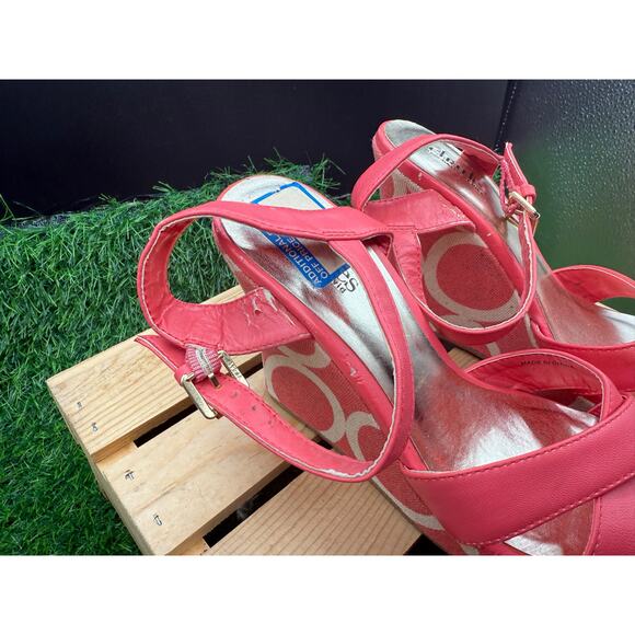 Charles David-Wedge Heels-Pink/White-Size 6.5W - Picture 8 of 10